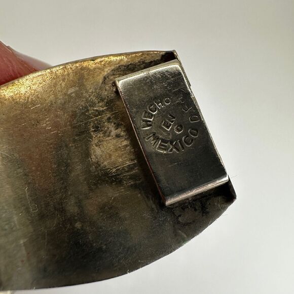 Vintage stamped Alpaca Mexico abalone shell bracelet!! - Picture 9 of 16